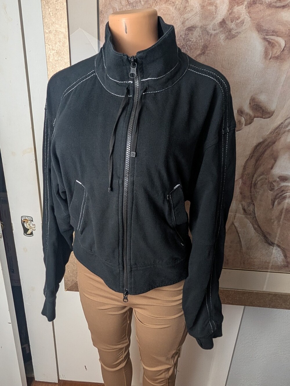 Blanc Noir Yolo Contrast Stitch Bomber Jog Jacket Size M